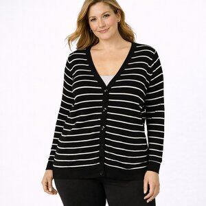 LuLaRoe Black and White V-Neck Sweater